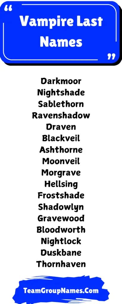 vampire surnames|700+ Vampire Last Names, Family Names & Surnames.